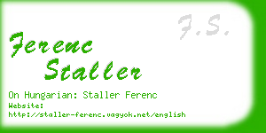 ferenc staller business card